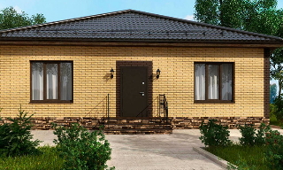 Проекты одноэтажных домов из кирпича | Строй-Дом - Тюмень от 3652 рублей