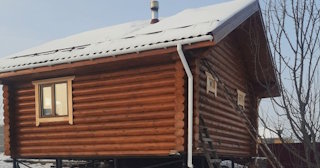Баня из оцилиндрованного бревна под ключ в Тюмени - от 135642 рублей